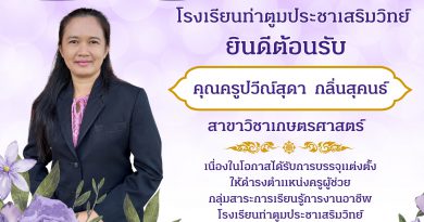 ยินดีต้อนรับ คุณครูปวีณ์สุดา  กลิ่นสุคนธ์